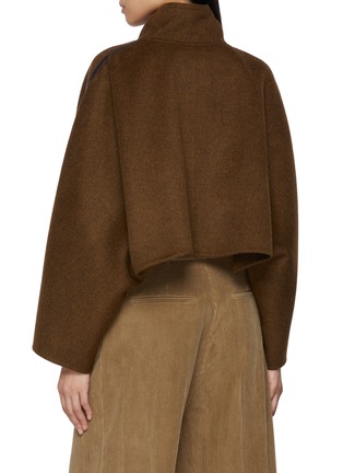 Back View - Click To Enlarge - YVES SALOMON - Cropped Cape Wool Cashmere Jacket