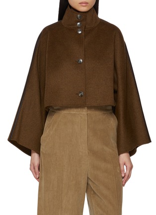 Main View - Click To Enlarge - YVES SALOMON - Cropped Cape Wool Cashmere Jacket