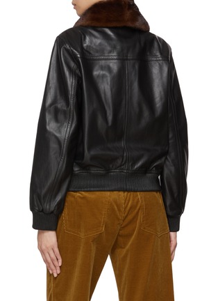Back View - Click To Enlarge - YVES SALOMON - Detachable Mink Collar Leather Bomber Jacket