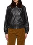 Main View - Click To Enlarge - YVES SALOMON - Detachable Mink Collar Leather Bomber Jacket