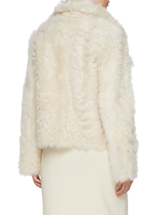 Back View - Click To Enlarge - YVES SALOMON - Curly Shearling Shawl Collar Jacket