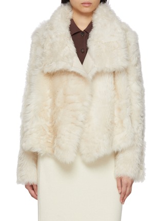 Main View - Click To Enlarge - YVES SALOMON - Curly Shearling Shawl Collar Jacket