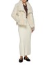 Figure View - Click To Enlarge - YVES SALOMON - Curly Shearling Shawl Collar Jacket