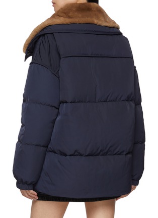 Back View - Click To Enlarge - YVES SALOMON - Mink Fur Collar Puffer Jacket