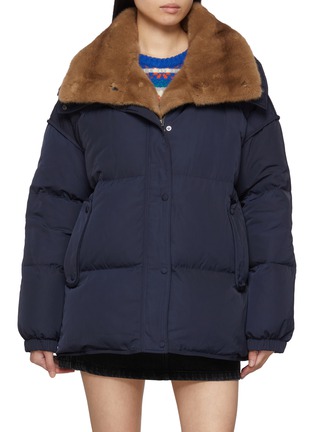 Main View - Click To Enlarge - YVES SALOMON - Mink Fur Collar Puffer Jacket