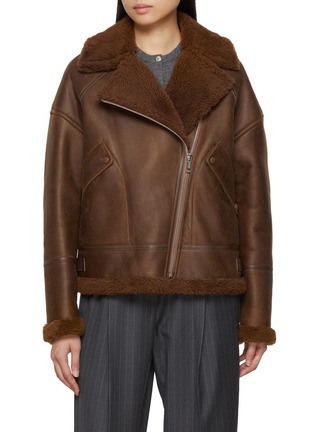 Main View - Click To Enlarge - YVES SALOMON - Shearling Biker Jacket