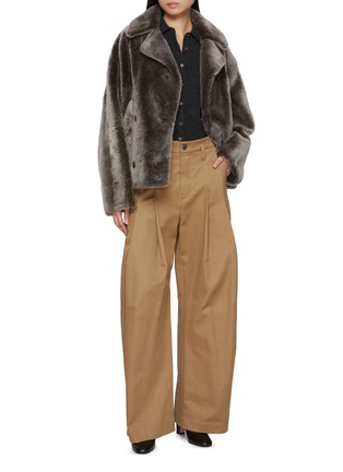 Figure View - Click To Enlarge - YVES SALOMON - Shearling Pea Jacket