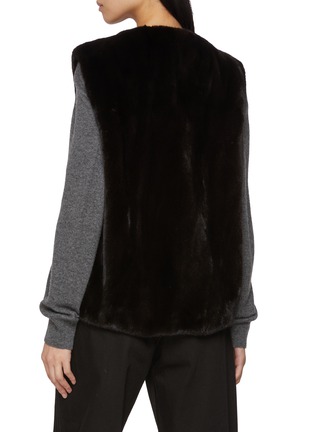 Back View - Click To Enlarge - YVES SALOMON - Round Neck Mink Fur Gilet