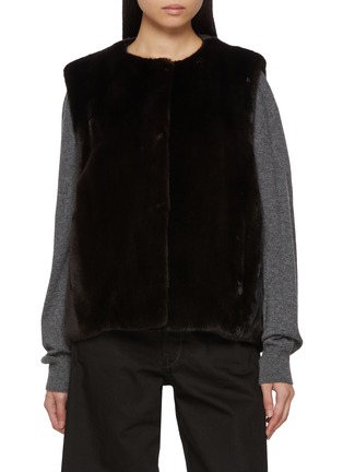 Main View - Click To Enlarge - YVES SALOMON - Round Neck Mink Fur Gilet