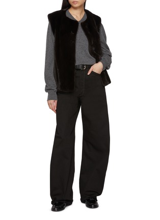 Figure View - Click To Enlarge - YVES SALOMON - Round Neck Mink Fur Gilet