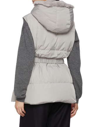 Back View - Click To Enlarge - YVES SALOMON - Rex Fur Trim Light Puffer Gilet