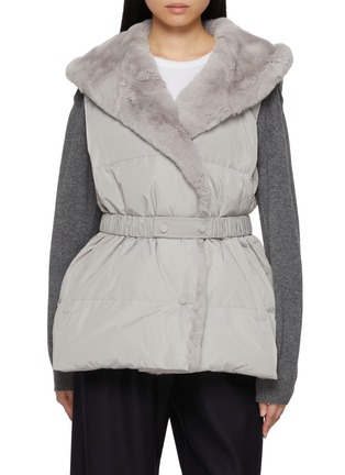 Main View - Click To Enlarge - YVES SALOMON - Rex Fur Trim Light Puffer Gilet