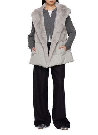 Figure View - Click To Enlarge - YVES SALOMON - Rex Fur Trim Light Puffer Gilet