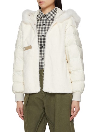 Detail View - Click To Enlarge - YVES SALOMON - Rabbit Fur Trim Hooded Parka Jacket