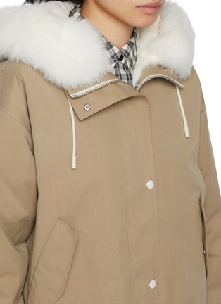  - YVES SALOMON - Rabbit Fur Trim Hooded Parka Jacket