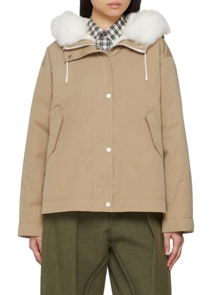 Main View - Click To Enlarge - YVES SALOMON - Rabbit Fur Trim Hooded Parka Jacket