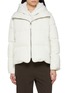 Main View - Click To Enlarge - YVES SALOMON - Mink Trim Hood Technical Zip Up Jacket
