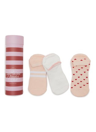 Main View - Click To Enlarge - MOVEACTIVE - Classic Low Rise Grip Socks Set of 3 — Soft Pink