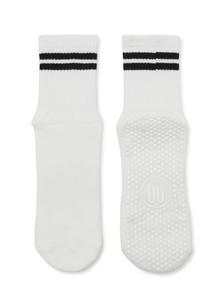 Detail View - Click To Enlarge - MOVEACTIVE - Crew Non-Slip Grip Socks Set of 3 — Black