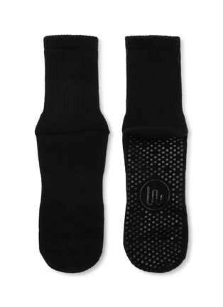 Detail View - Click To Enlarge - MOVEACTIVE - Crew Non-Slip Grip Socks Set of 3 — Black