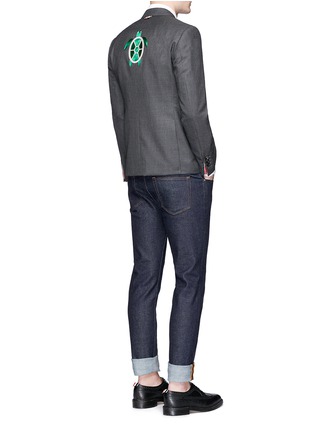 Figure View - Click To Enlarge - THOM BROWNE  - Turtle embroidered wool blazer