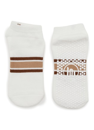 Detail View - Click To Enlarge - MOVEACTIVE - Classic Low Rise Grip Socks Set of 3 — Espresso