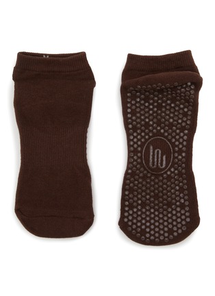 Detail View - Click To Enlarge - MOVEACTIVE - Classic Low Rise Grip Socks Set of 3 — Espresso