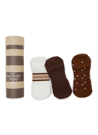 Main View - Click To Enlarge - MOVEACTIVE - Classic Low Rise Grip Socks Set of 3 — Espresso