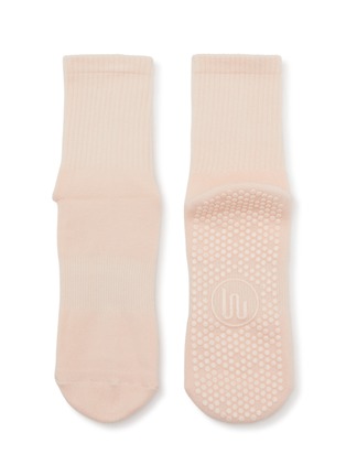 Detail View - Click To Enlarge - MOVEACTIVE - Crew Non-Slip Grip Socks Set of 3 — Soft Pink