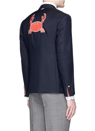 Back View - Click To Enlarge - THOM BROWNE  - Crab embroidered wool blazer