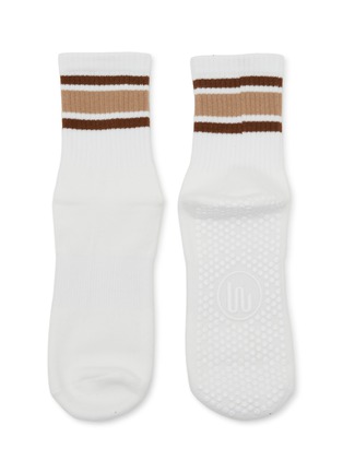 Detail View - Click To Enlarge - MOVEACTIVE - Crew Non-Slip Grip Socks Set of 3 — Espresso