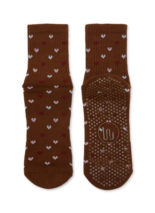  - MOVEACTIVE - Crew Non-Slip Grip Socks Set of 3 — Espresso