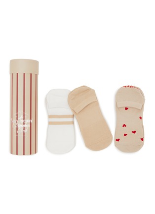 Main View - Click To Enlarge - MOVEACTIVE - Classic Low Rise Grip Socks Set of 3 — Almond