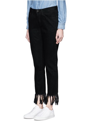 Front View - Click To Enlarge - 3X1 - 'WM3' fringed cuff cropped jeans