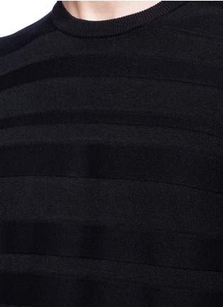 Detail View - Click To Enlarge - ARMANI COLLEZIONI - Textured stripe knit sweater