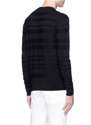 Back View - Click To Enlarge - ARMANI COLLEZIONI - Textured stripe knit sweater