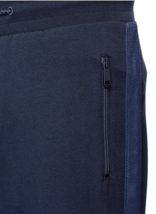Detail View - Click To Enlarge - ARMANI COLLEZIONI - Mesh trim sweatpants