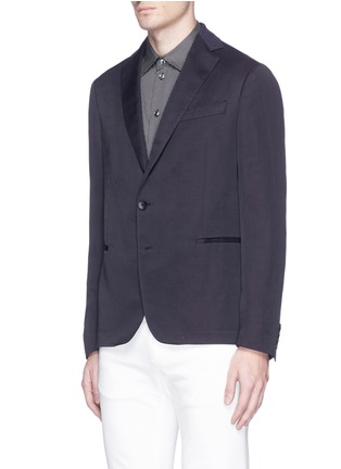 Front View - Click To Enlarge - ARMANI COLLEZIONI - Linen blend soft blazer