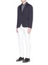 Figure View - Click To Enlarge - ARMANI COLLEZIONI - Linen blend soft blazer