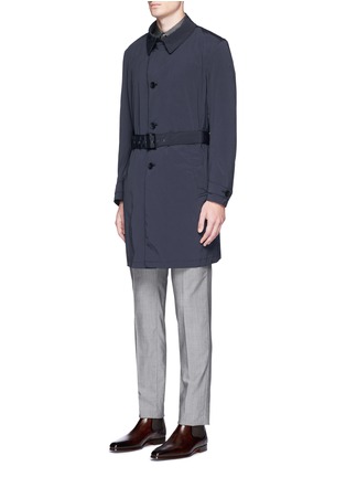Front View - Click To Enlarge - ARMANI COLLEZIONI - Detachable lining belted coat