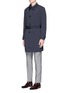Front View - Click To Enlarge - ARMANI COLLEZIONI - Detachable lining belted coat