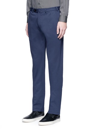 Front View - Click To Enlarge - ARMANI COLLEZIONI - Tailored stretch cotton blend pants