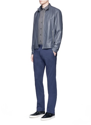 Figure View - Click To Enlarge - ARMANI COLLEZIONI - Tailored stretch cotton blend pants