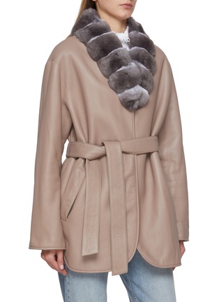 Detail View - Click To Enlarge - FABIO GAVAZZI - Reversible Chinchilla Fur Shearling Coat