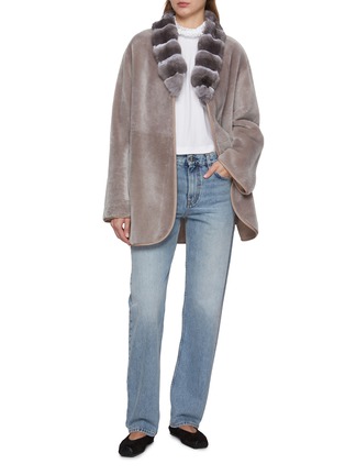 Figure View - Click To Enlarge - FABIO GAVAZZI - Reversible Chinchilla Fur Shearling Coat