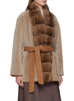 Detail View - Click To Enlarge - FABIO GAVAZZI - Reversible Sable Fur Suede Shearling Coat