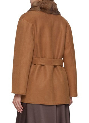 Back View - Click To Enlarge - FABIO GAVAZZI - Reversible Sable Fur Suede Shearling Coat