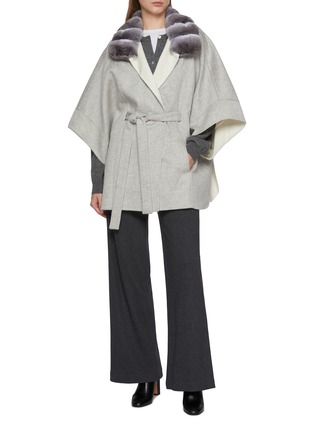 Figure View - Click To Enlarge - FABIO GAVAZZI - Chinchilla Fur Cashmere Cape