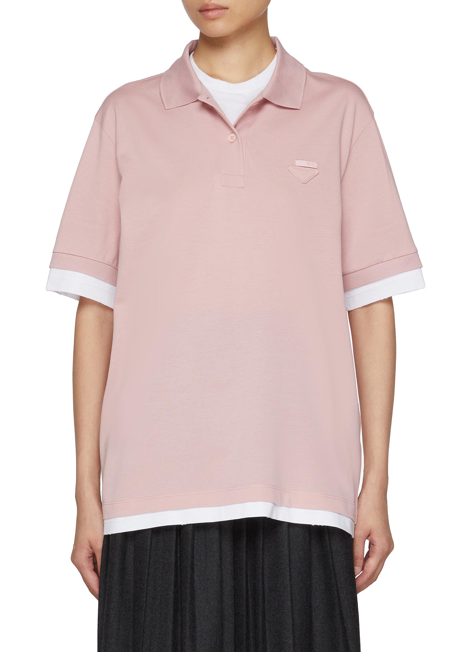 PRADA | Logo Patch Polo Top | Women | Lane Crawford