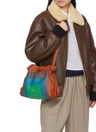 Front View - Click To Enlarge - LOEWE - x Josef Albers Medium Flamenco Leather Shoulder Bag